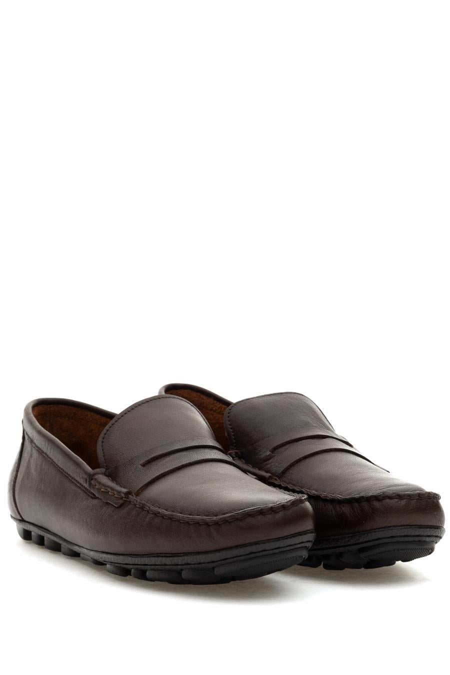 Kahverengi %100 Deri Loafer Ayakkabı - 50308466045