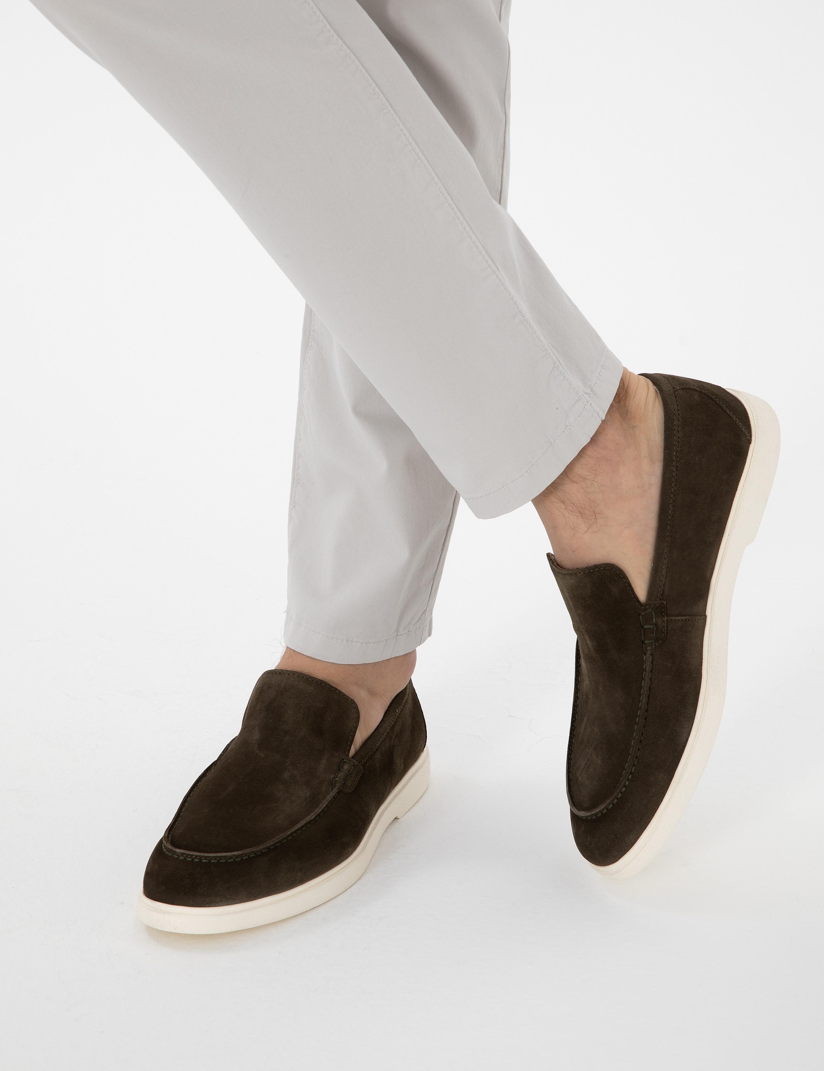 Haki Eva Taban%100 Deri Loafer Ayakkabı - 50287554030