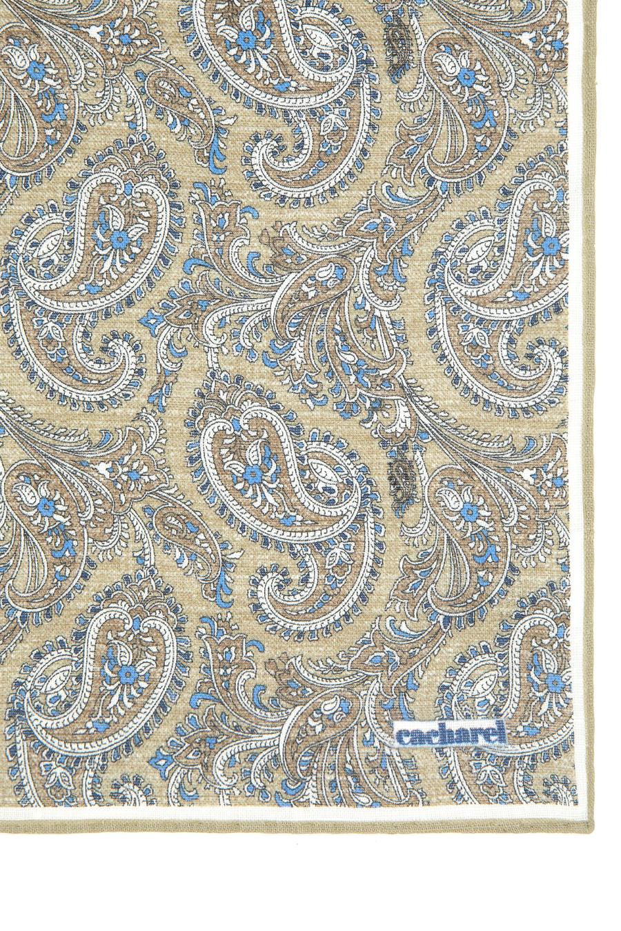 Bej Desenli Keten Mendil - 50306926001