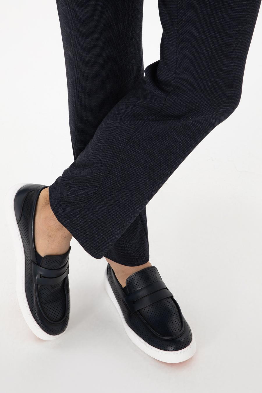 Lacivert Termo Taban %100 Deri Loafer Ayakkabı - 50307255010