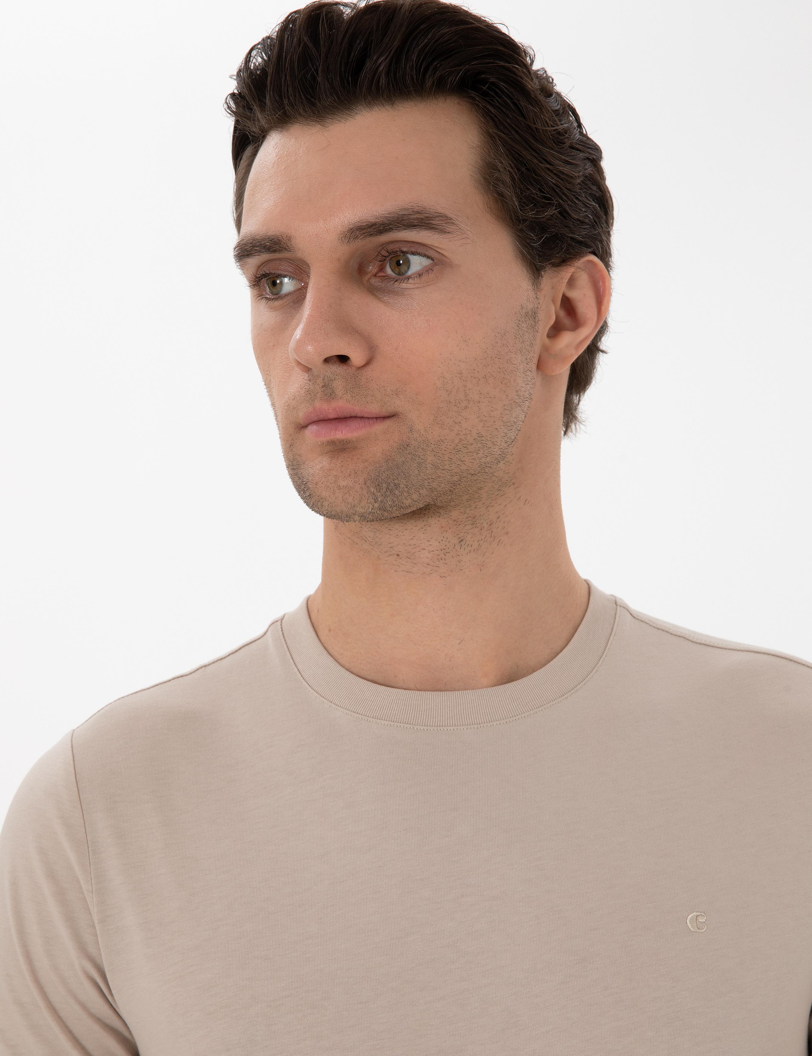 Vizon Slim Fit Bisiklet Yaka Pamuk Basic T-shirt - 50310023034