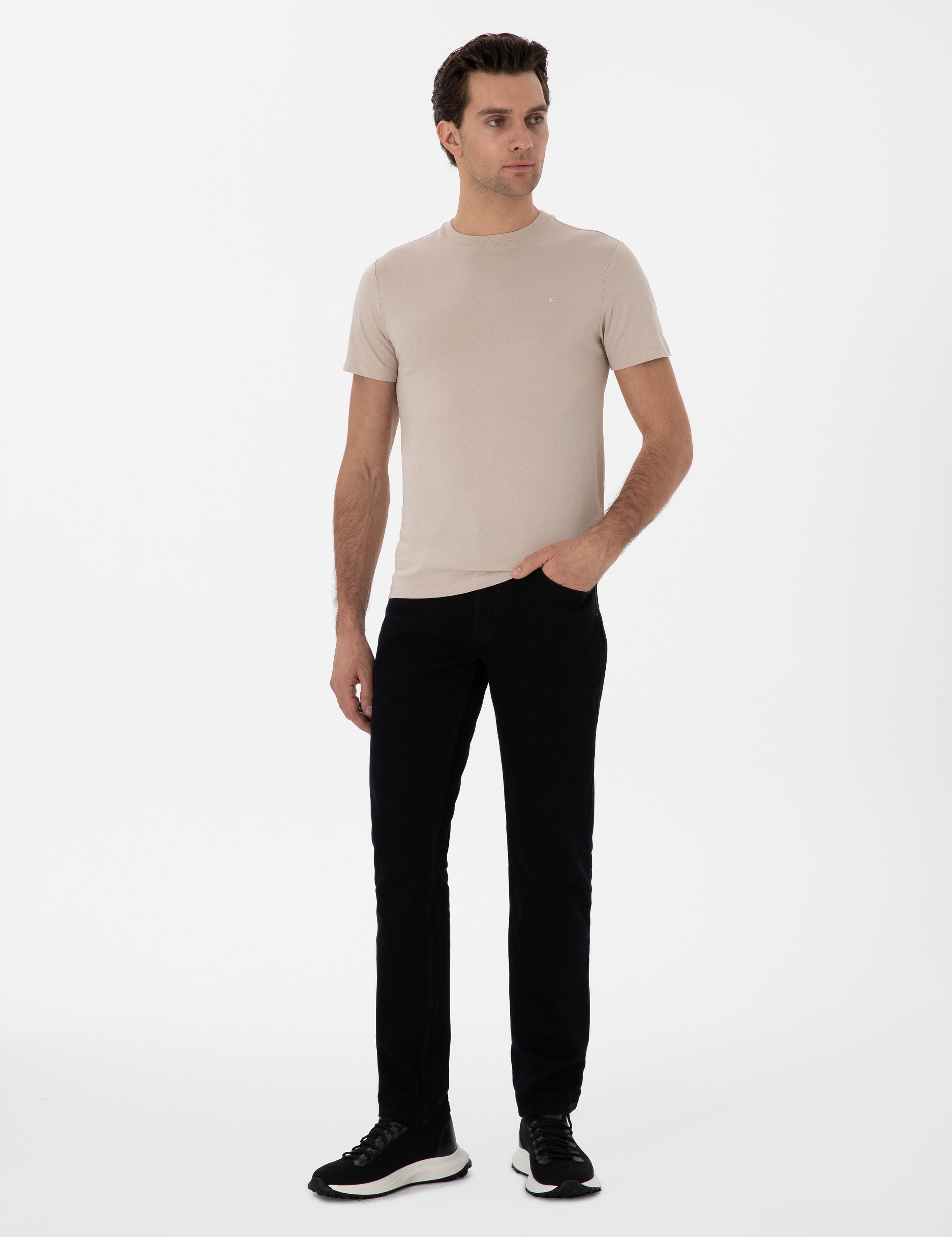 Vizon Slim Fit Bisiklet Yaka Pamuk Basic T-shirt - 50310023034