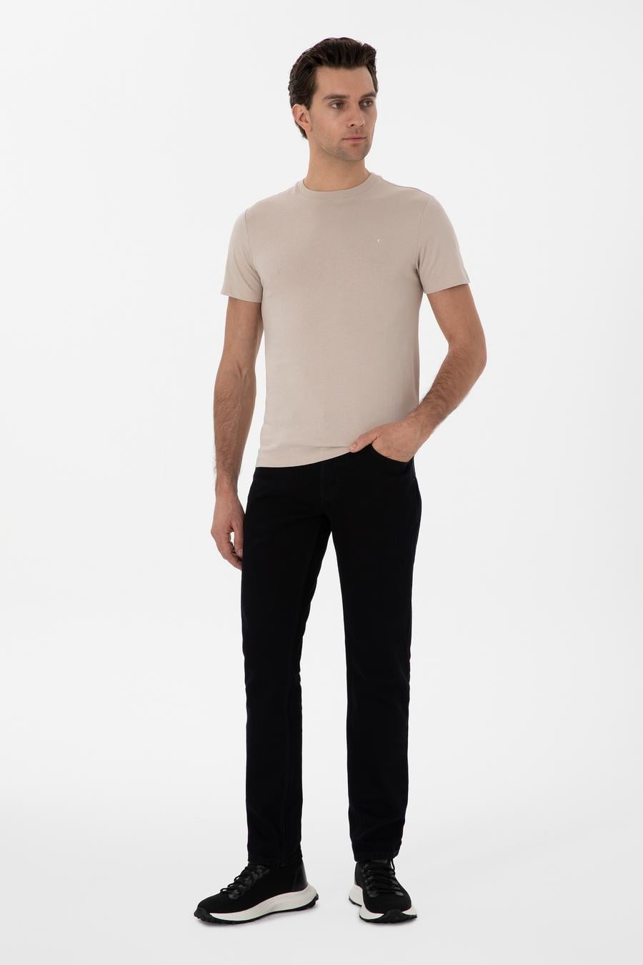 Vizon Slim Fit Bisiklet Yaka Pamuk Basic T-shirt - 50310023034