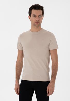 Vizon Slim Fit Bisiklet Yaka Pamuk Basic T-shirt