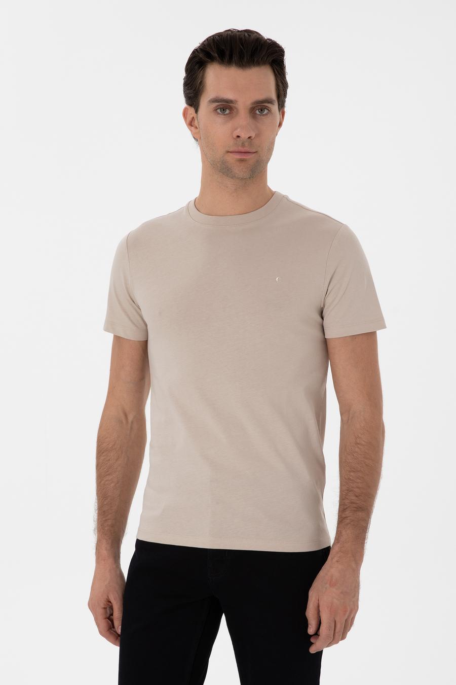 Vizon Slim Fit Bisiklet Yaka Pamuk Basic T-shirt - 50310023034