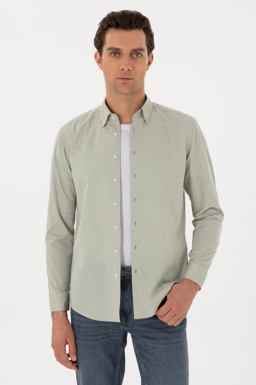 Çağla Regular Fit Pamuk Desenli Gömlek - 50300514020