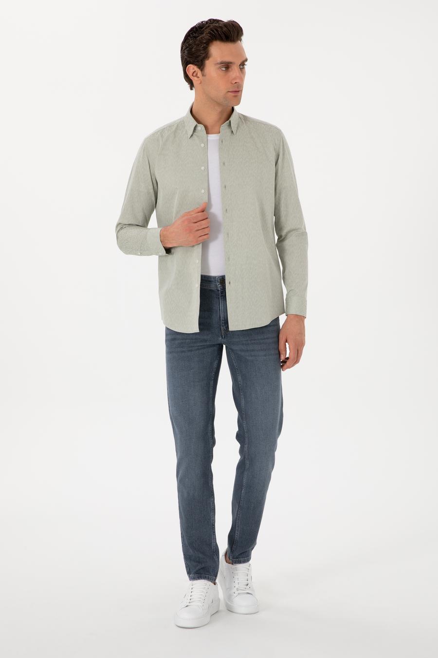 Çağla Regular Fit Pamuk Desenli Gömlek - 50300514020