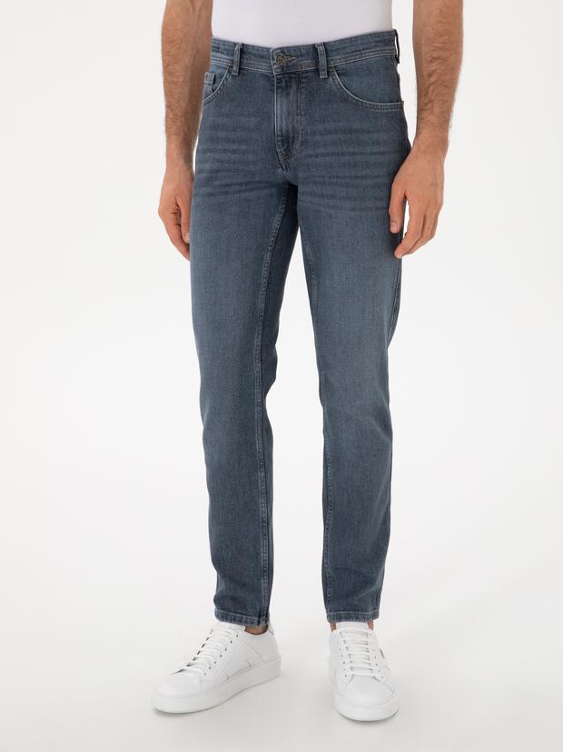Koyu Lacivert Slim Fit Pamuklu Jean Pantolon