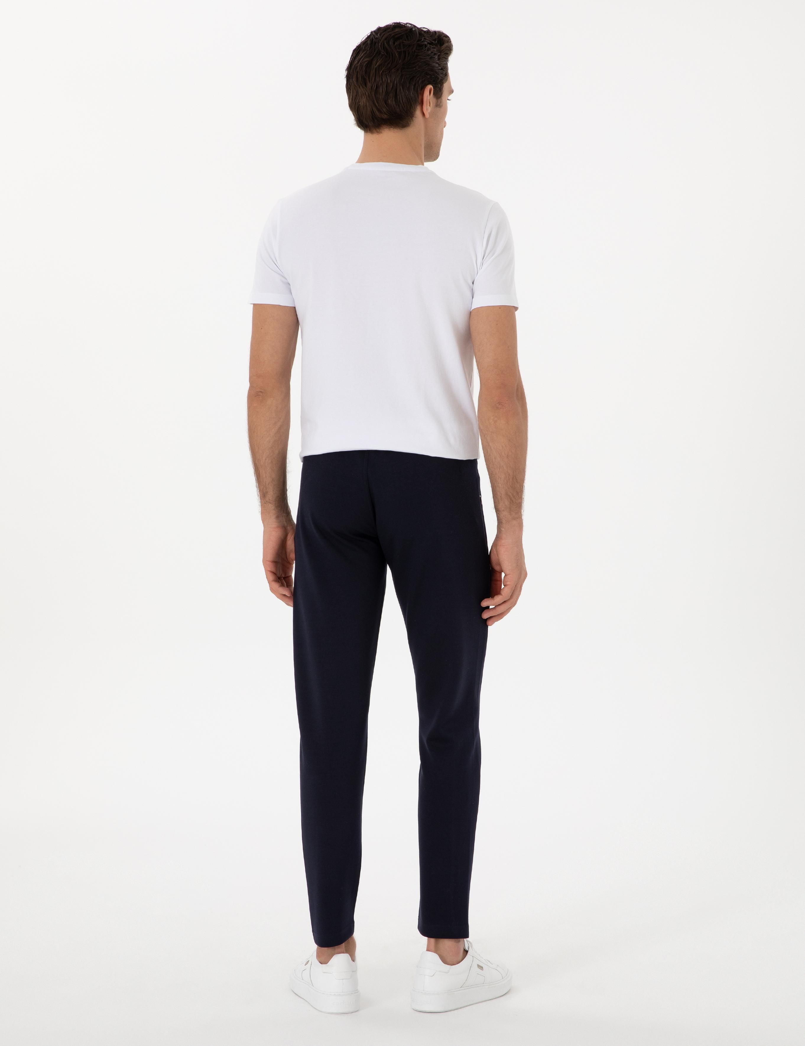 Lacivert Slim Fit Düz Paça Modal Karışımlı Eşofman Altı - 50300973008