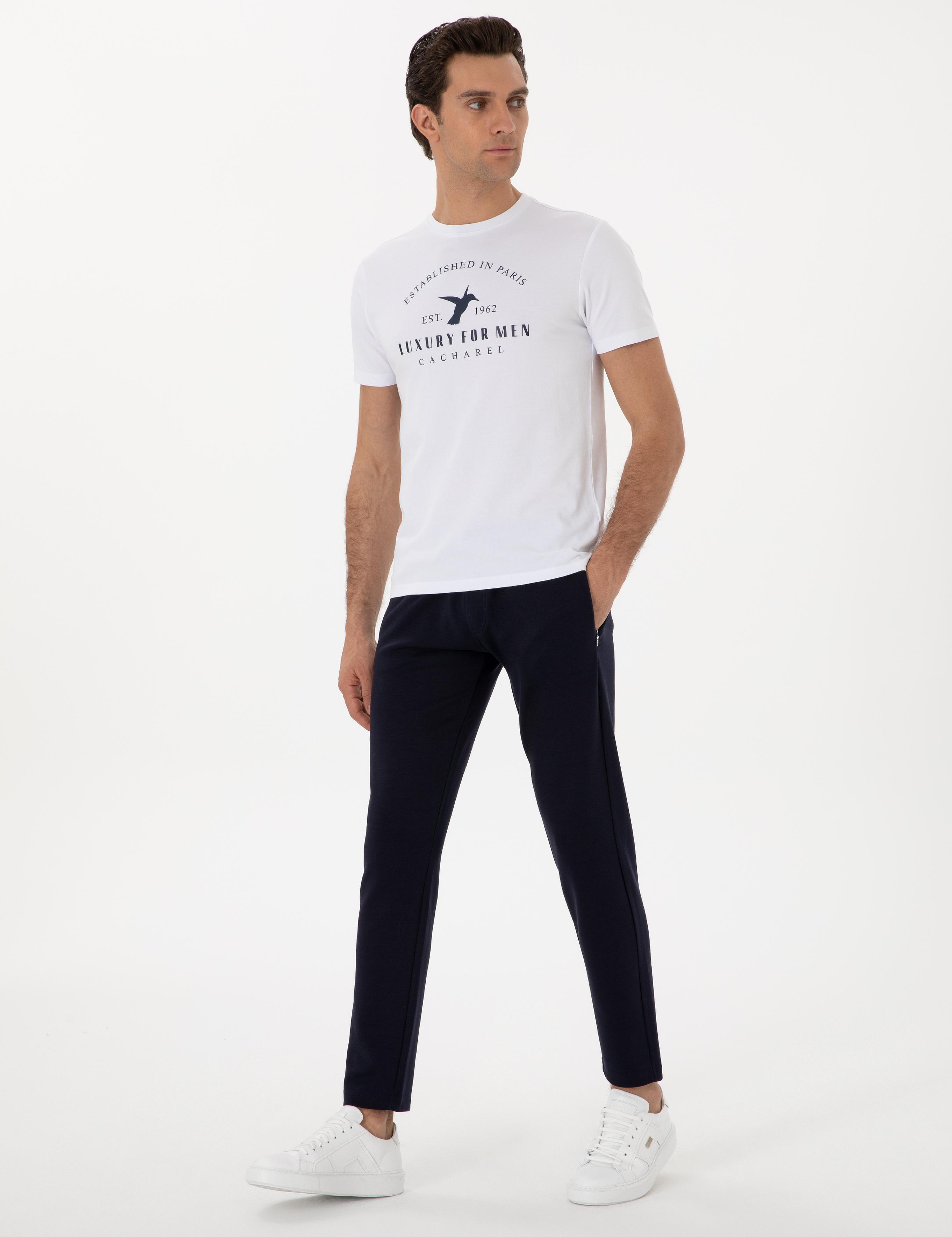 Lacivert Slim Fit Düz Paça Modal Karışımlı Eşofman Altı - 50300973008