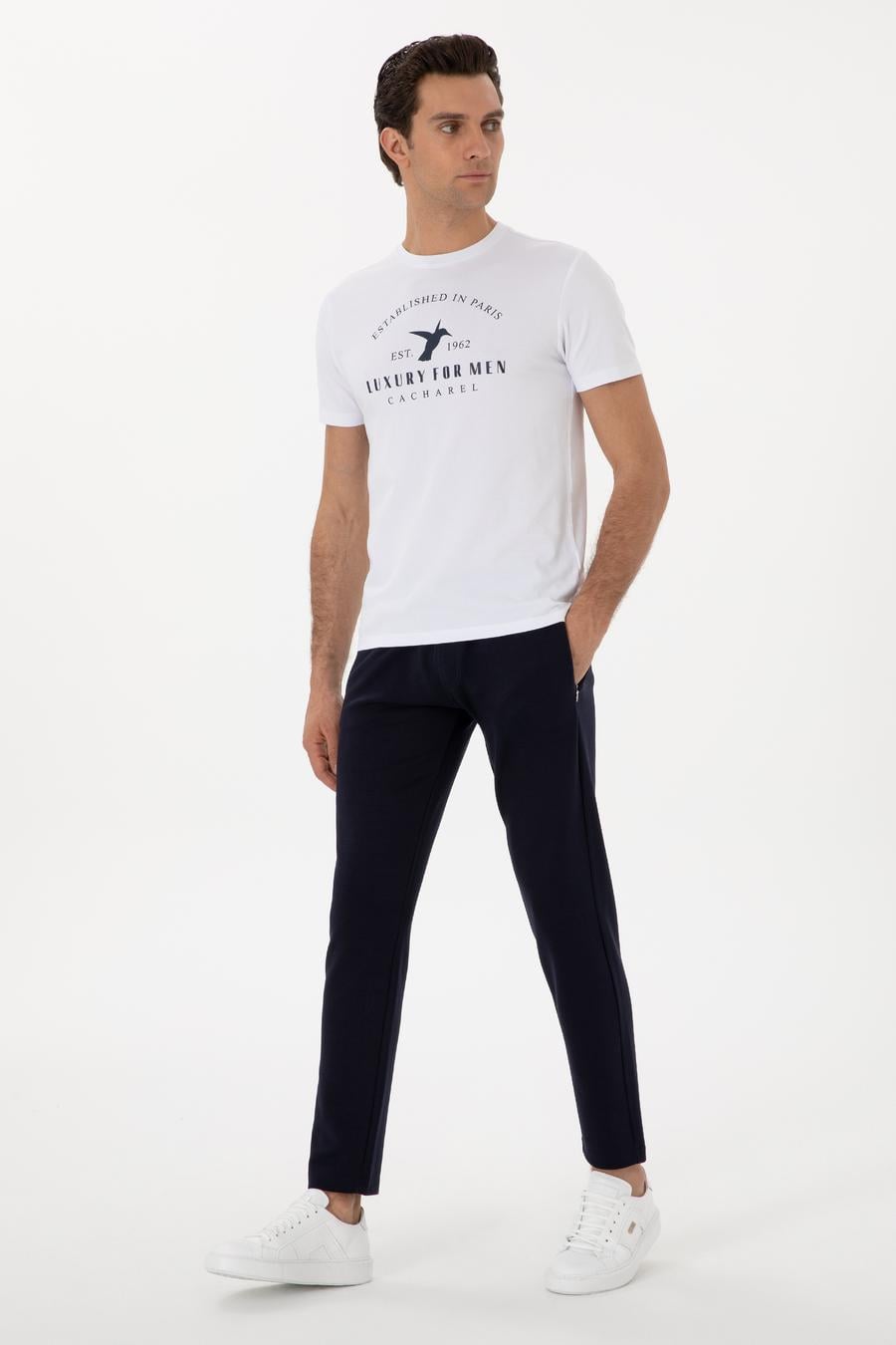 Lacivert Slim Fit Düz Paça Modal Karışımlı Eşofman Altı - 50300973008