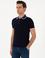 Lacivert Slim Fit Fermuarlı Polo Yaka Triko T-shirt