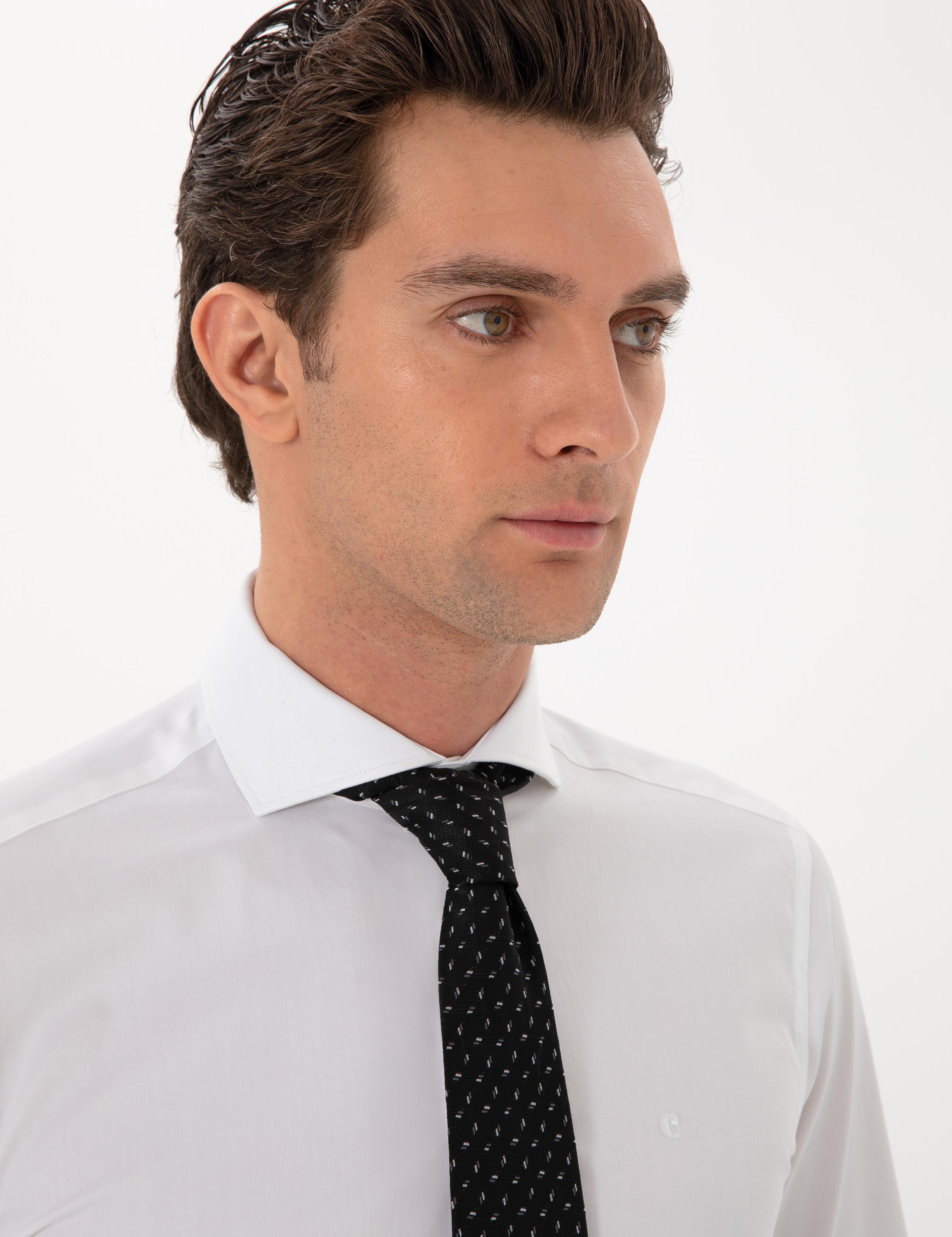 Açık Mavi Slim Fit %100 Pamuk İtalyan Yaka  Basic Gömlek - 50270146006