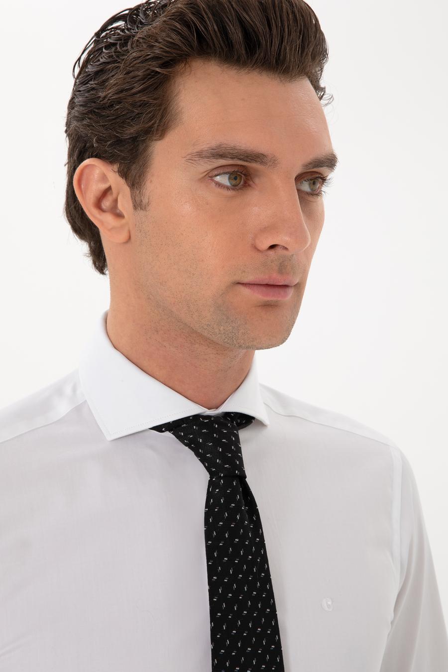 Açık Mavi Slim Fit %100 Pamuk İtalyan Yaka  Basic Gömlek - 50270146006