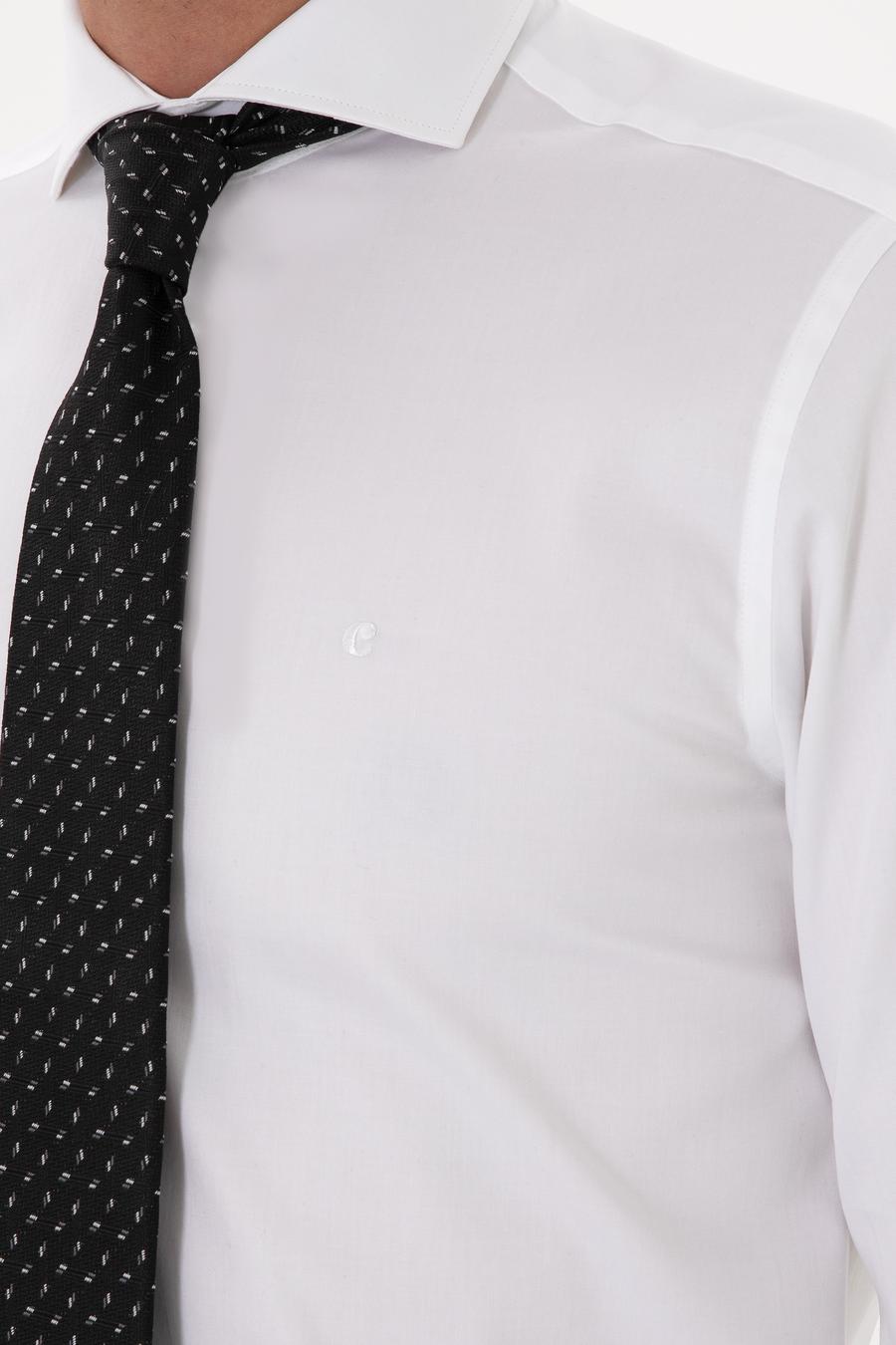 Açık Mavi Slim Fit %100 Pamuk İtalyan Yaka  Basic Gömlek - 50270146006