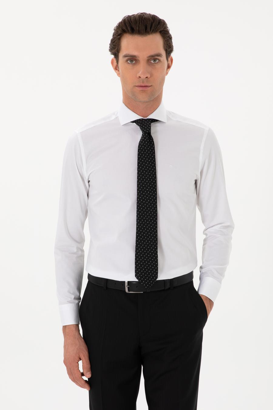 Açık Mavi Slim Fit %100 Pamuk İtalyan Yaka  Basic Gömlek - 50270146006