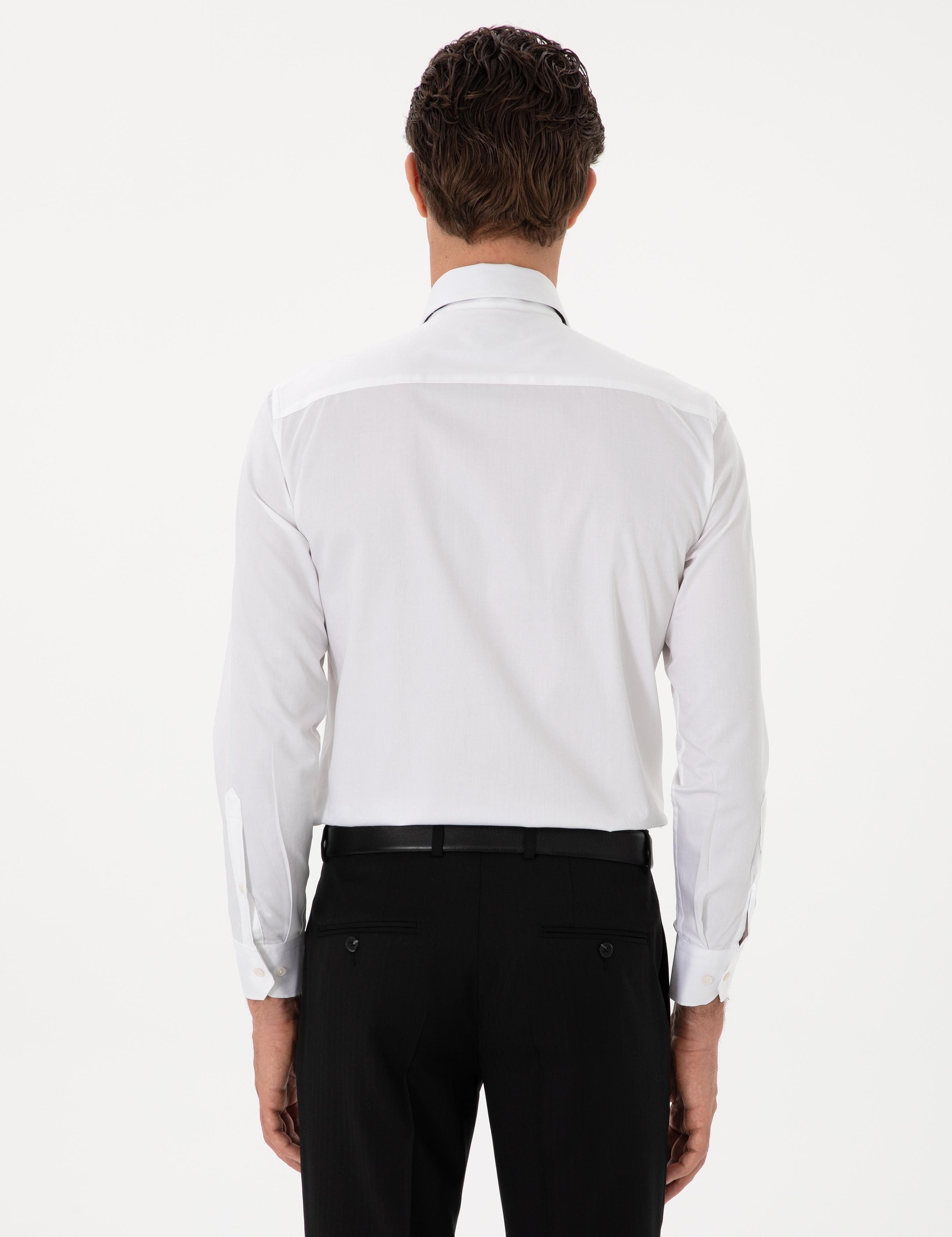 Açık Mavi Slim Fit %100 Pamuk İtalyan Yaka  Basic Gömlek - 50270146006