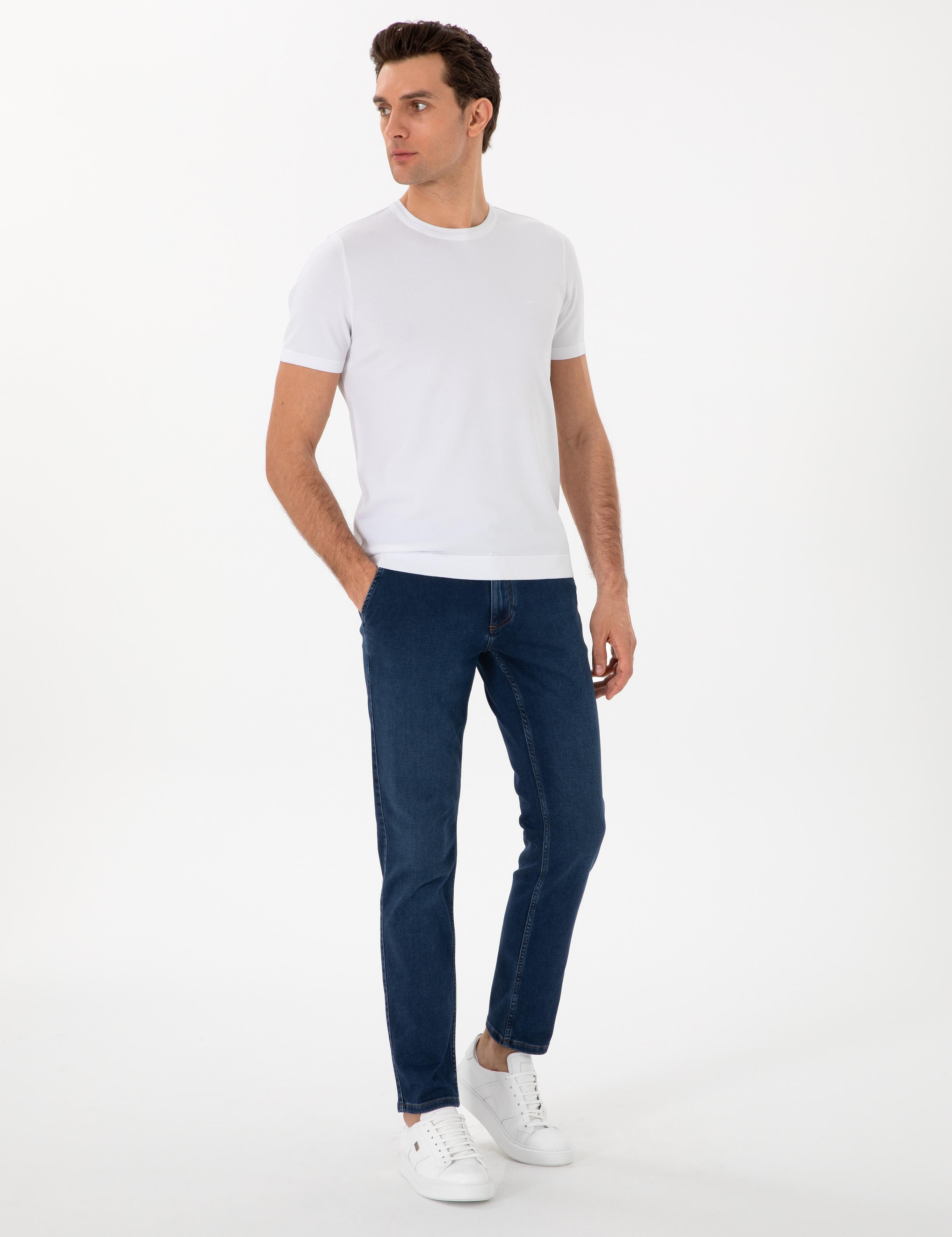 Lacivert Slim Fit Pamuk Karışımlı Jean Pantolon - 50298884072