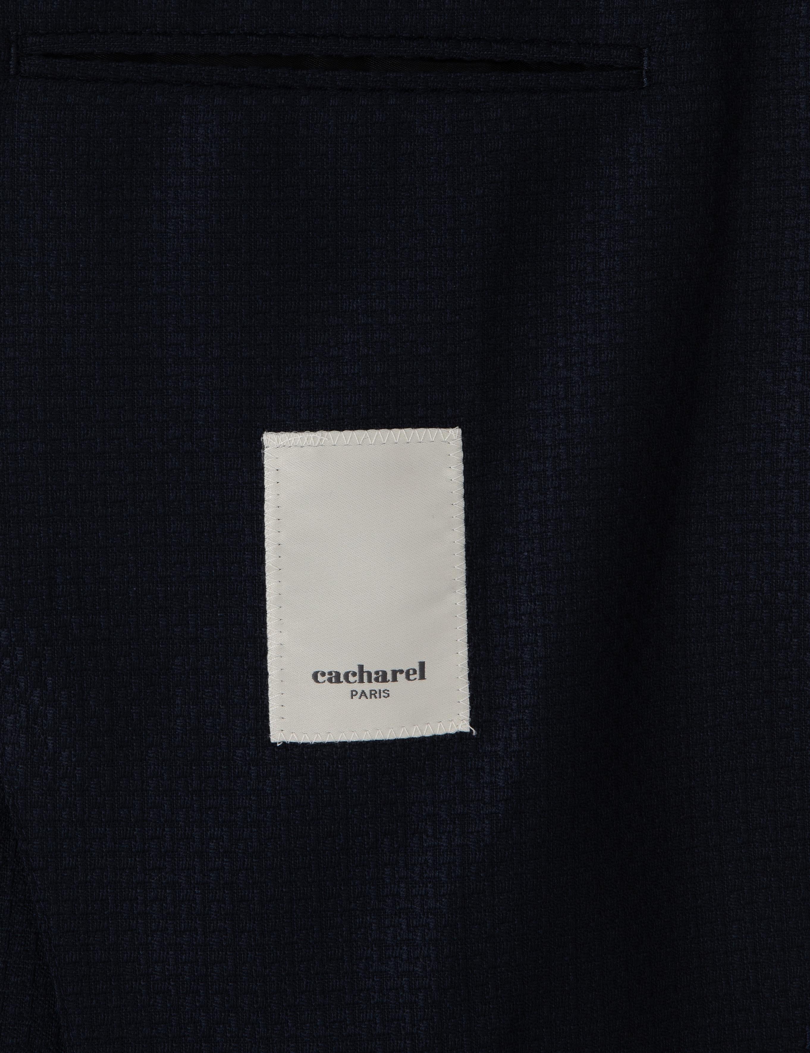 Koyu Lacivert Slim Fit Dokulu Yün Karışımlı Ceket - 50300052046