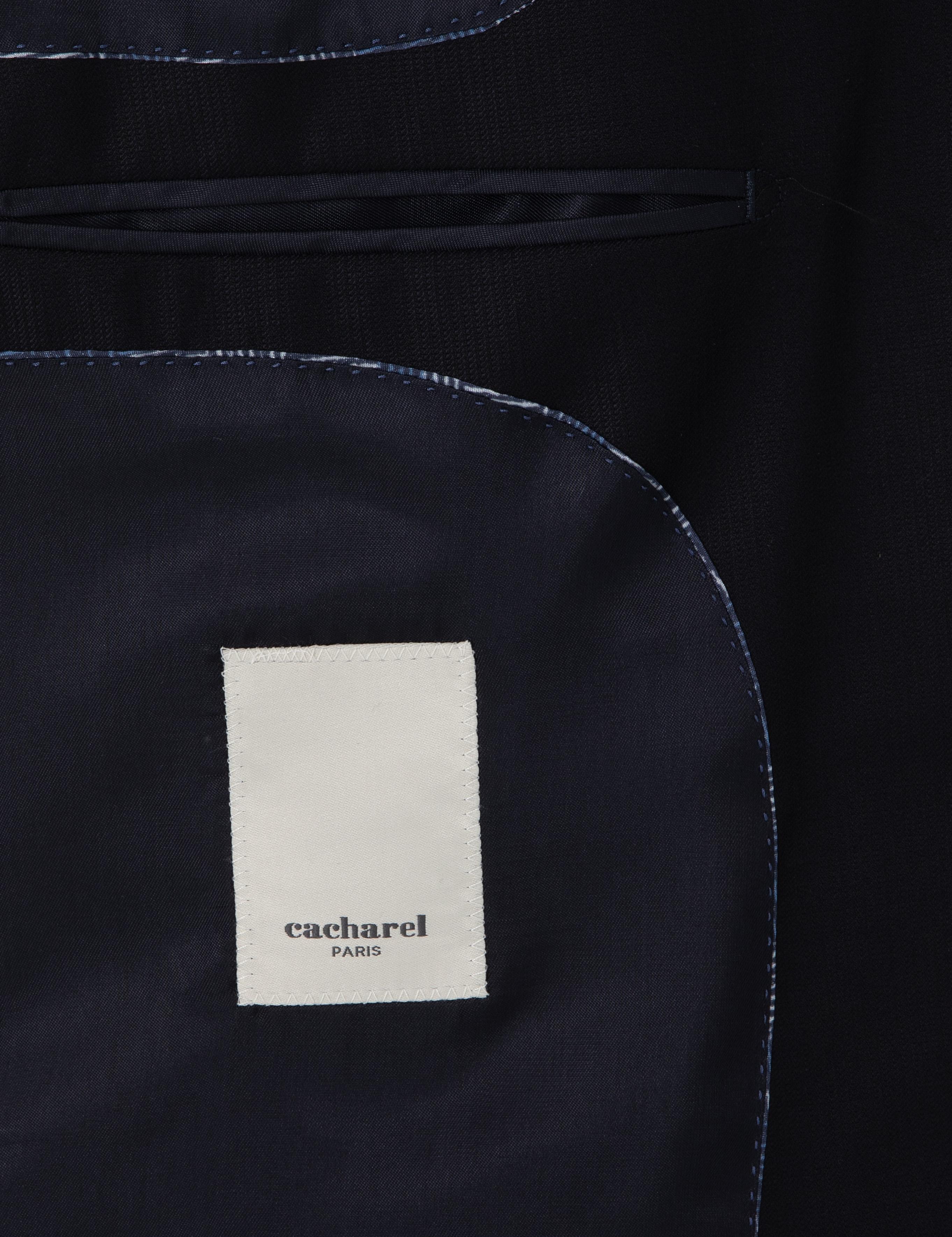 Koyu Lacivert Slim Fit %100 Yün Mikro Desenli Takım Elbise - 50300582041