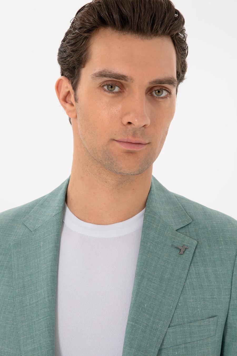 Mint Slim Fit Yün İpek Karışımlı Blazer Ceket - 50300914017