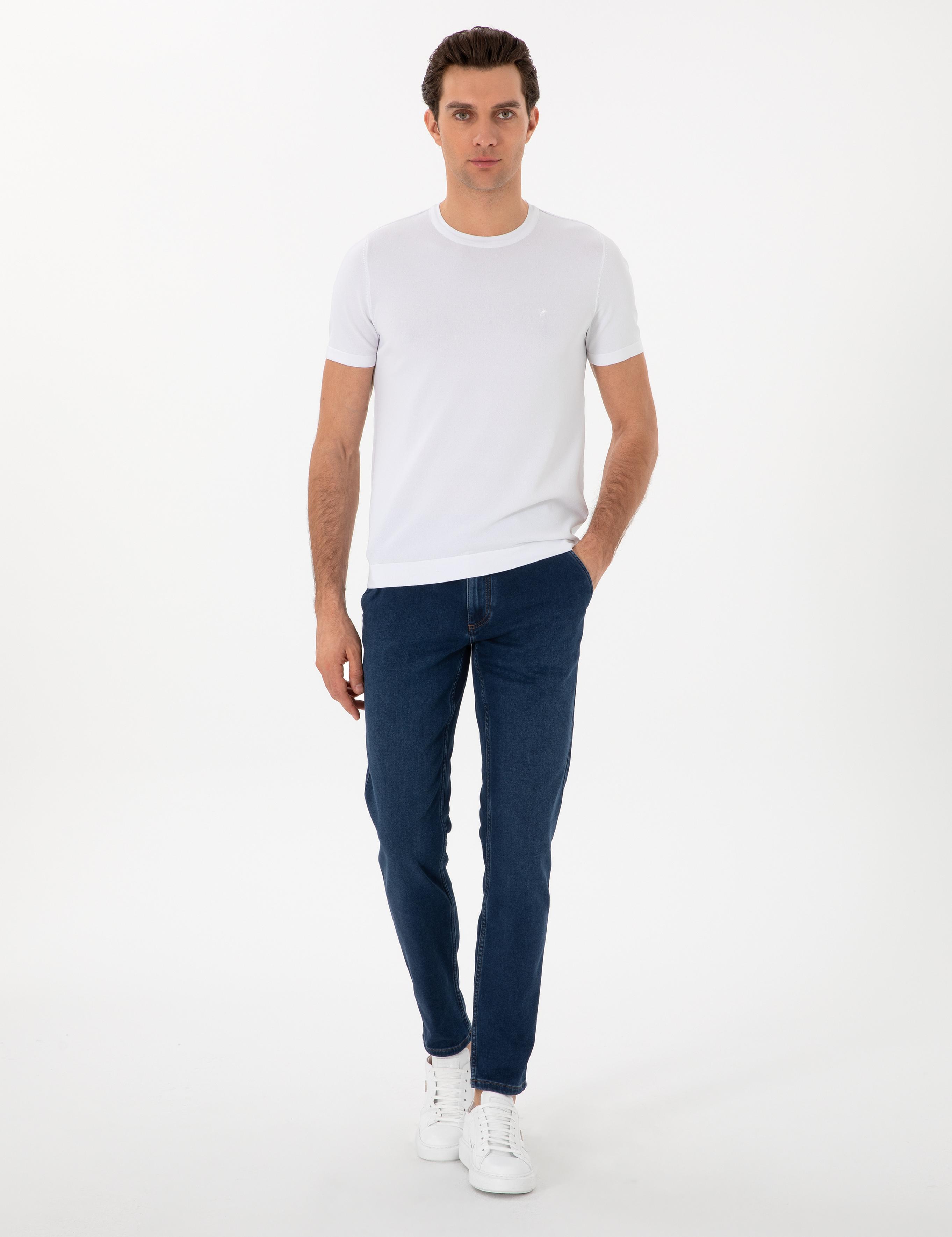 Lacivert Slim Fit Pamuk Karışımlı Jean Pantolon - 50298884072