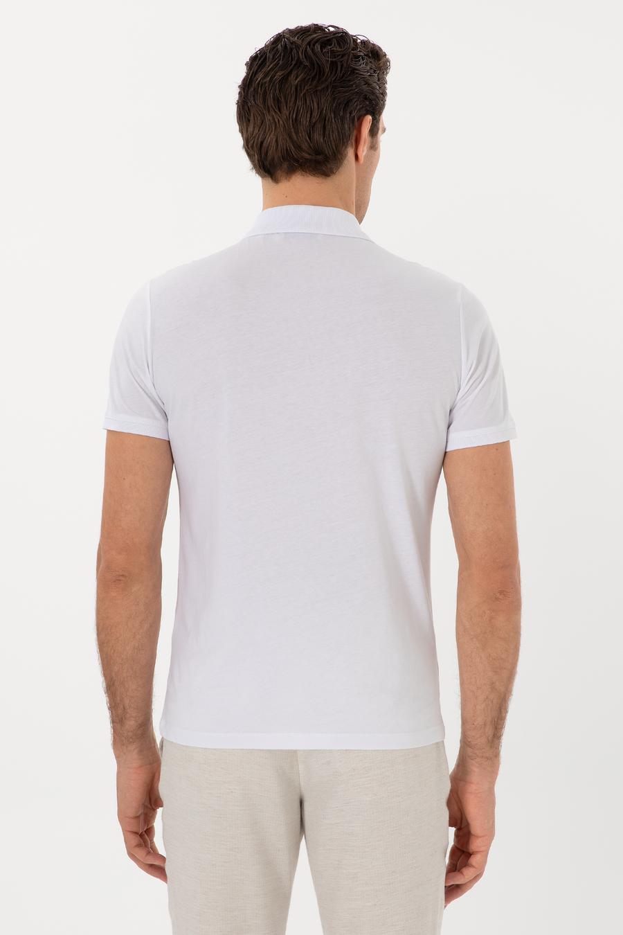 Beyaz Slim Fit Pamuk Polo Yaka T-shirt - 50300716005