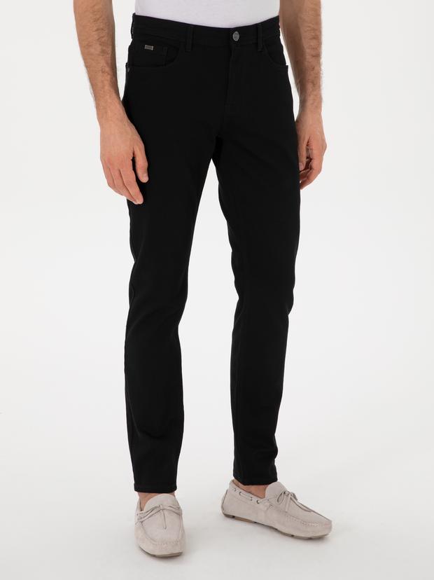 Siyah Slim Fit Pamuk Karışımlı Jean Pantolon