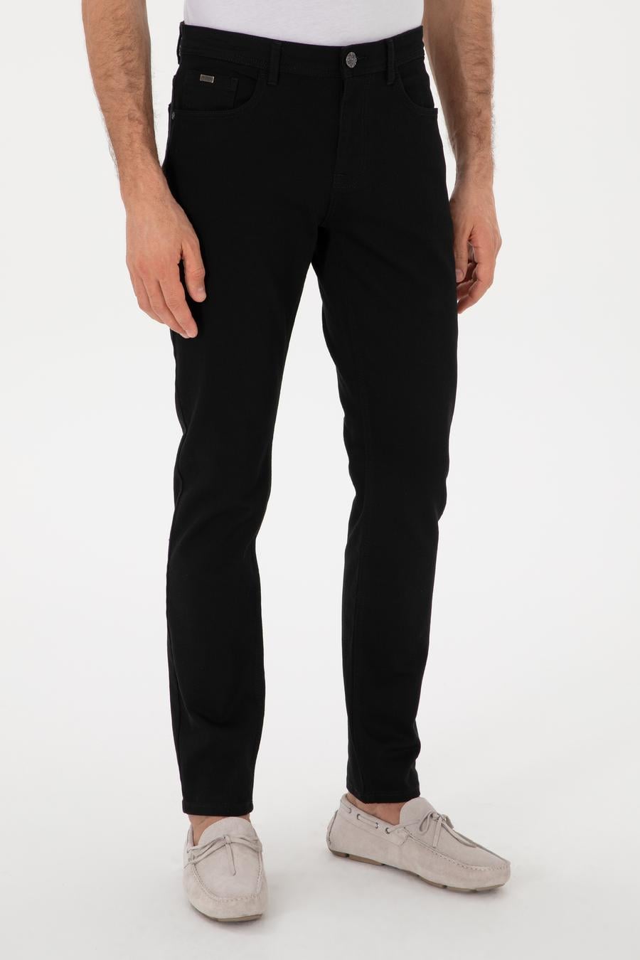 Siyah Slim Fit Pamuk Karışımlı Jean Pantolon - 50315394017
