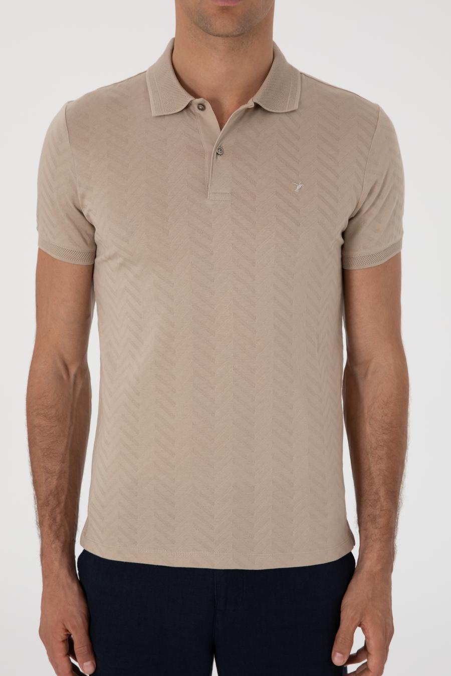 Vizon Slim Fit Desenli Polo Yaka T-shirt - 50300721033