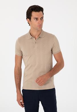 Vizon Slim Fit Desenli Polo Yaka T-shirt