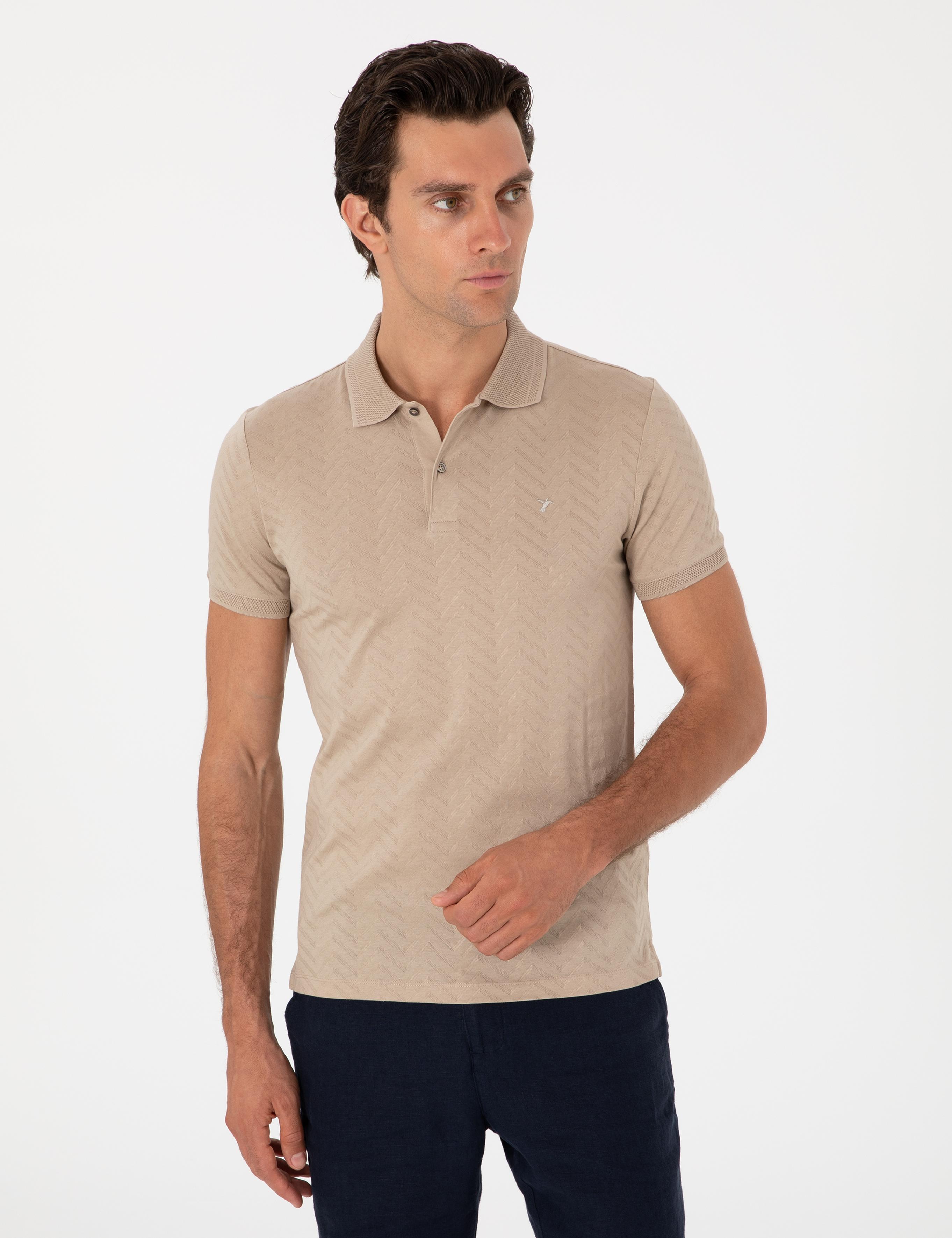 Vizon Slim Fit Desenli Polo Yaka T-shirt - 50300721033