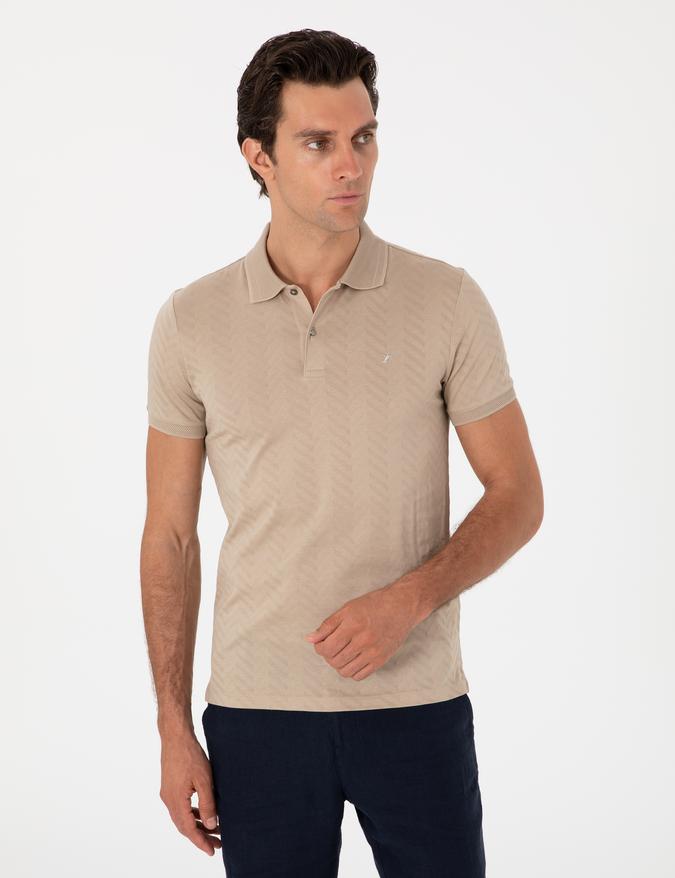 Vizon Slim Fit Desenli Polo Yaka T-shirt