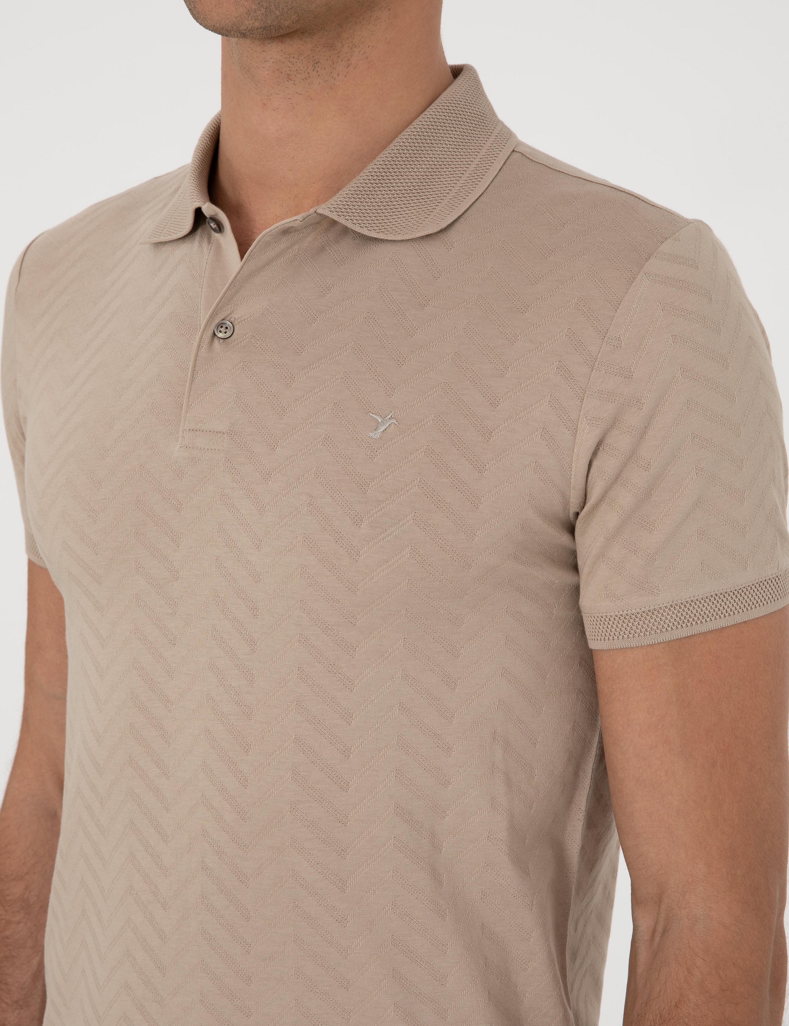 Vizon Slim Fit Desenli Polo Yaka T-shirt - 50300721033