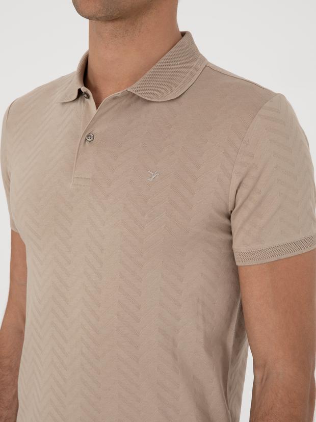 Vizon Slim Fit Desenli Polo Yaka T-shirt