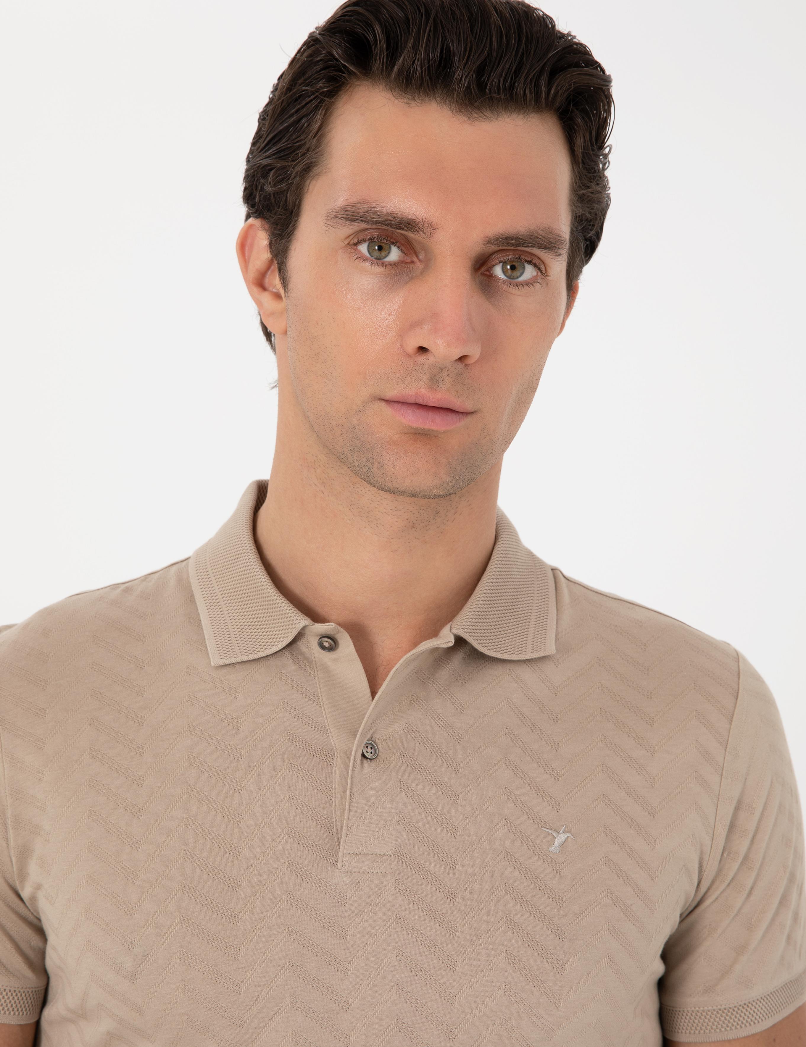 Vizon Slim Fit Desenli Polo Yaka T-shirt - 50300721033