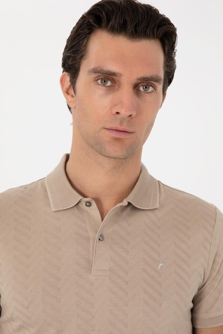 Vizon Slim Fit Desenli Polo Yaka T-shirt - 50300721033