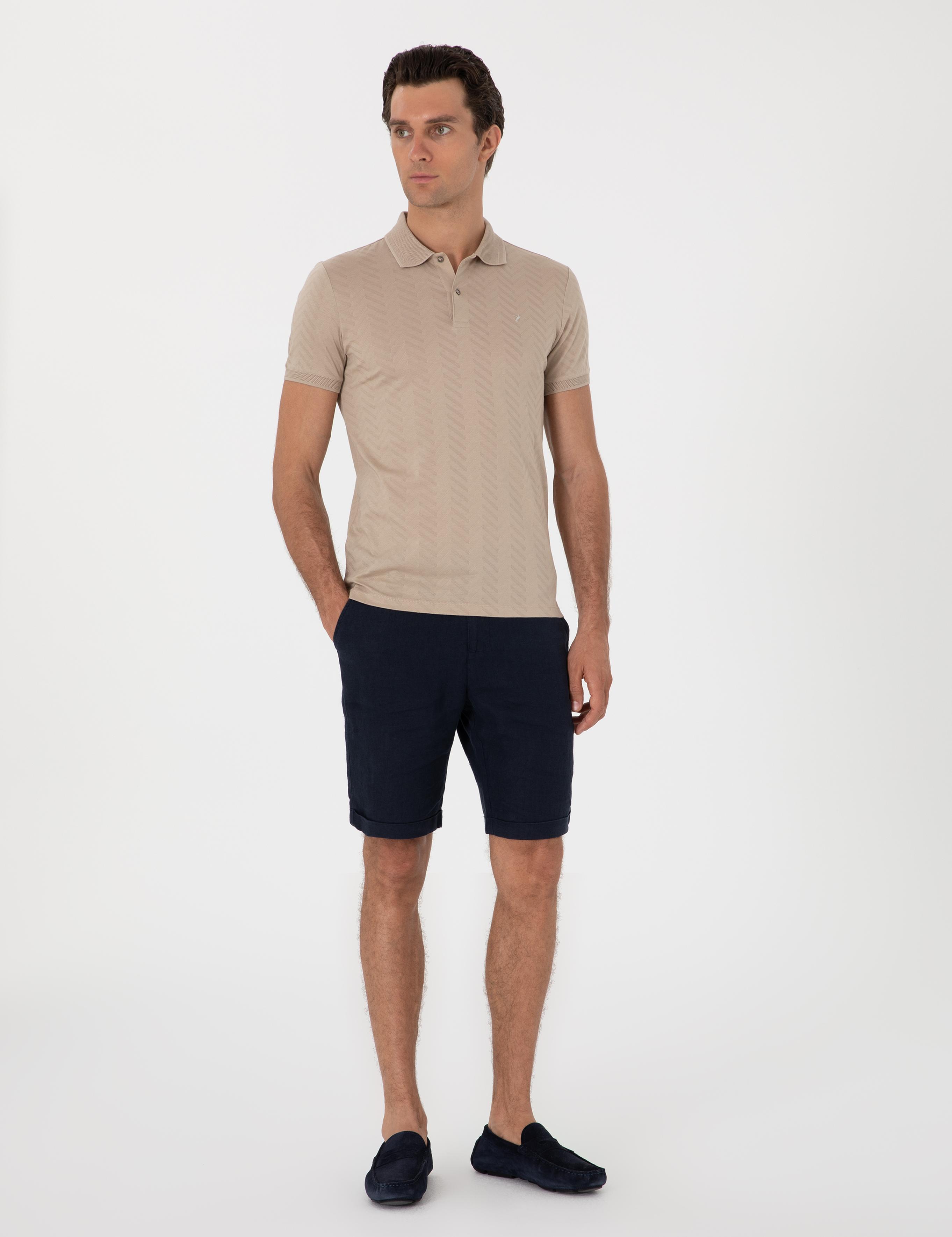 Vizon Slim Fit Desenli Polo Yaka T-shirt - 50300721033