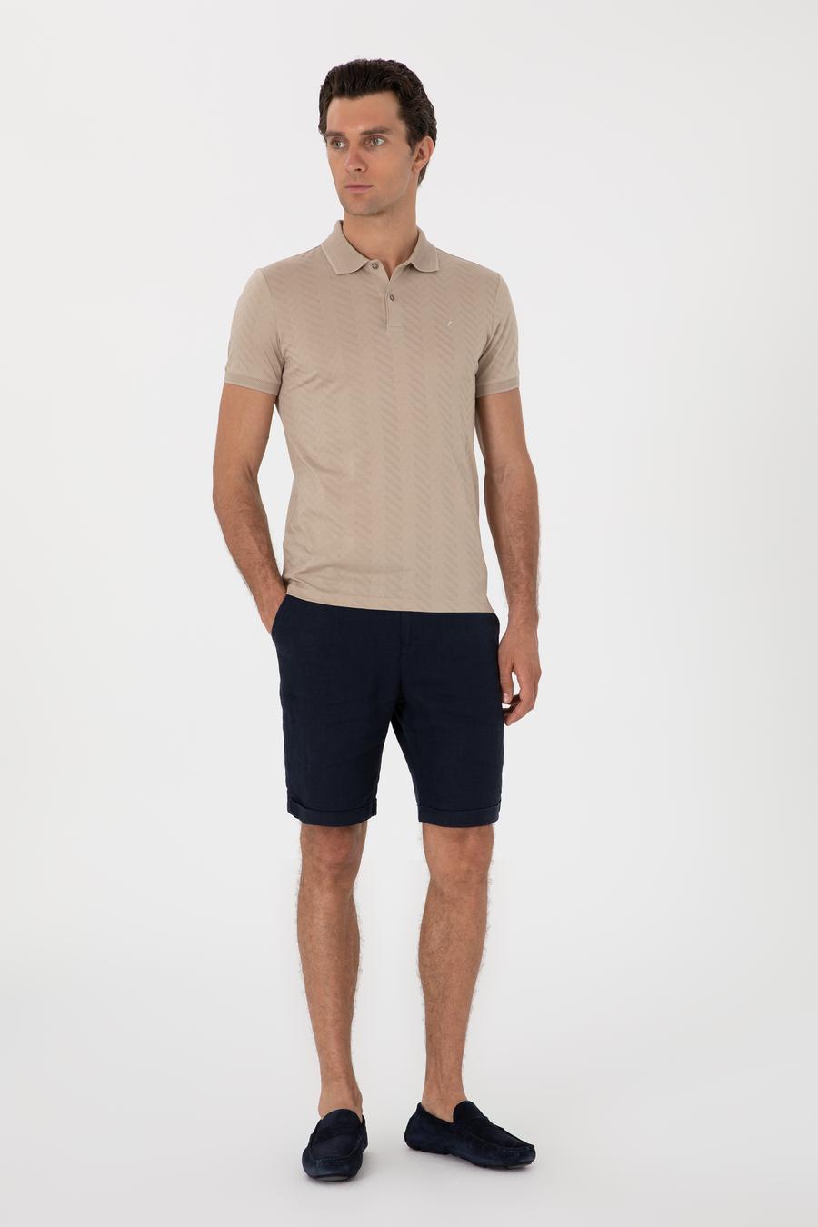Vizon Slim Fit Desenli Polo Yaka T-shirt - 50300721033