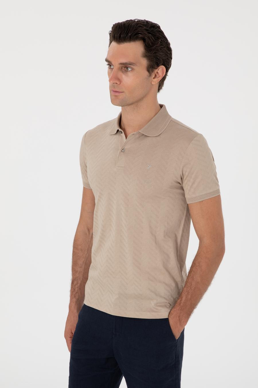 Vizon Slim Fit Desenli Polo Yaka T-shirt - 50300721033