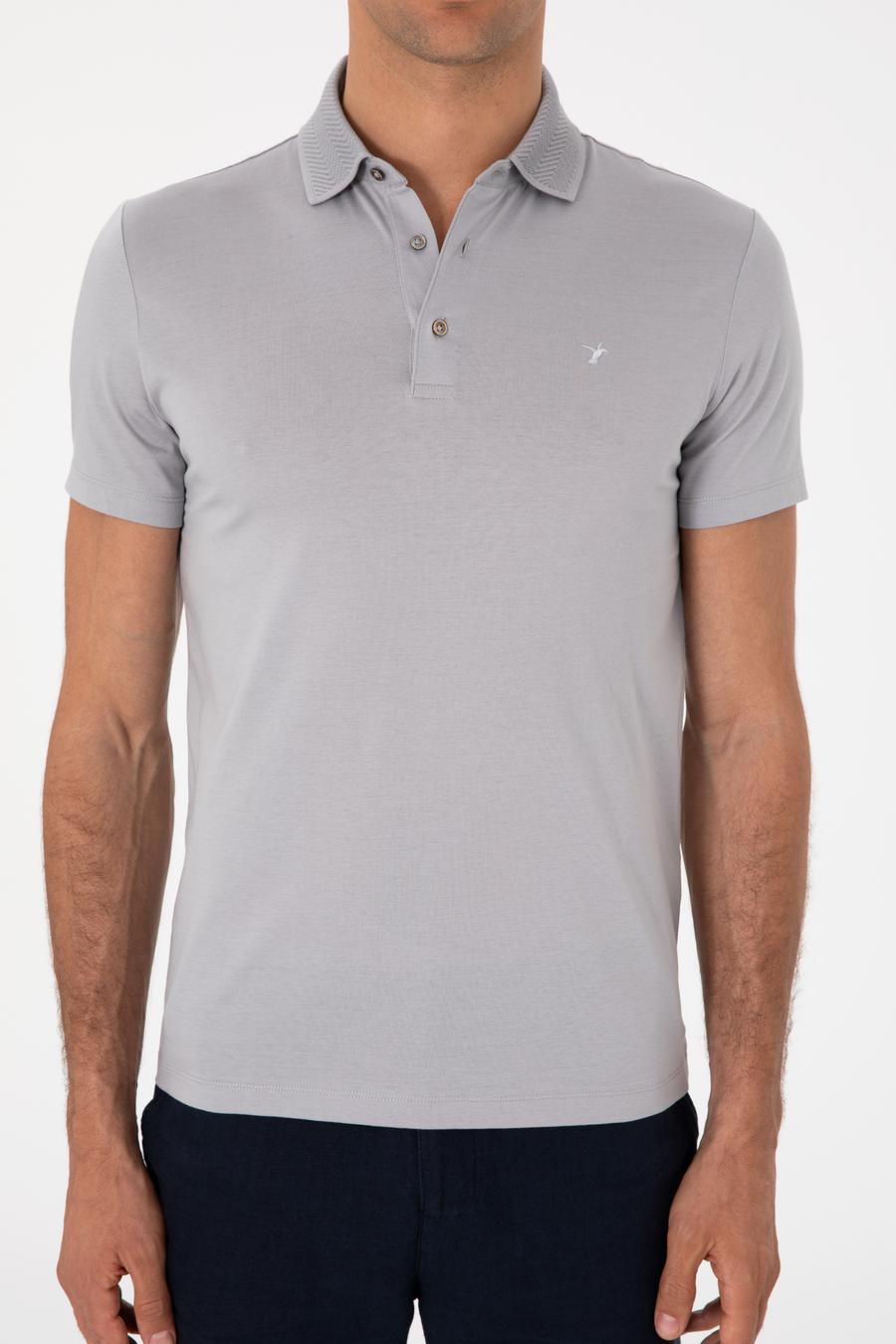 Taş Slim Fit Desenli Polo Yaka T-shirt - 50300690169