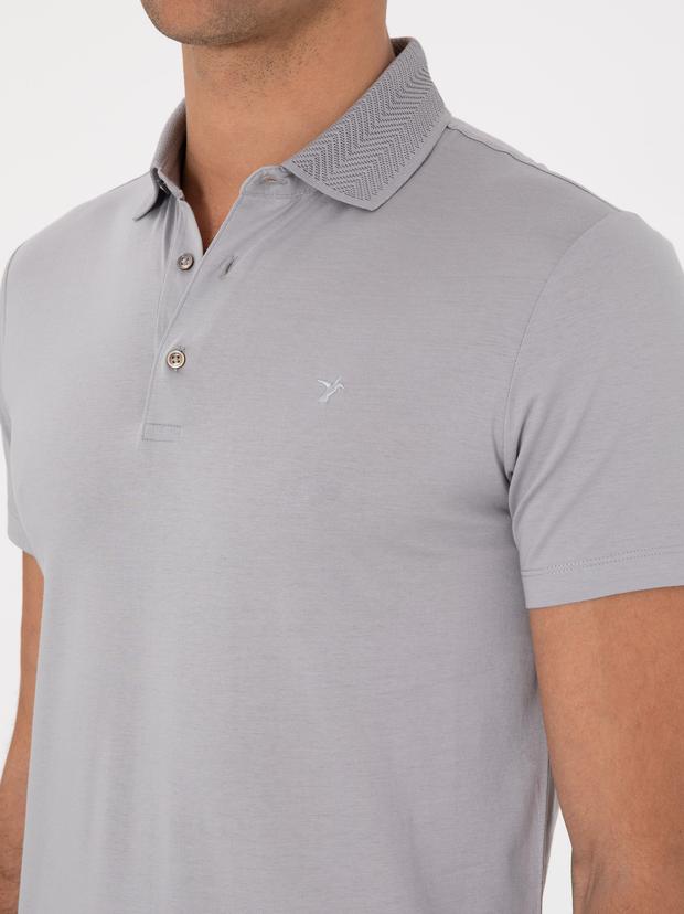 Taş Slim Fit Desenli Polo Yaka T-shirt