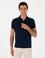 Lacivert Slim Fit Desenli Polo Yaka T-shirt
