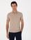 Koyu Bej Slim Fit Polo Yaka Pamuklu Basic T-shirt