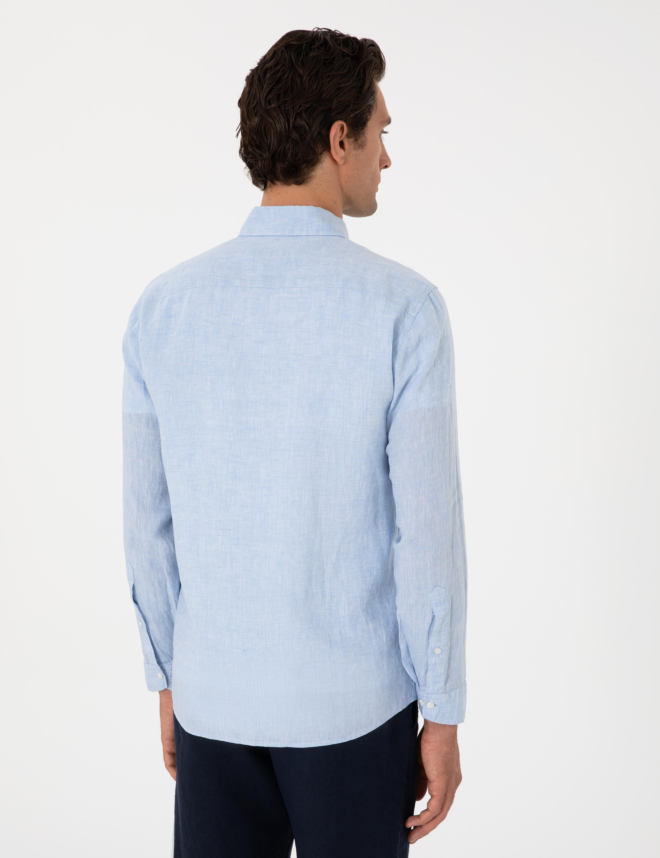 Mavi Regular Fit %100 Keten Gömlek - 50303617344