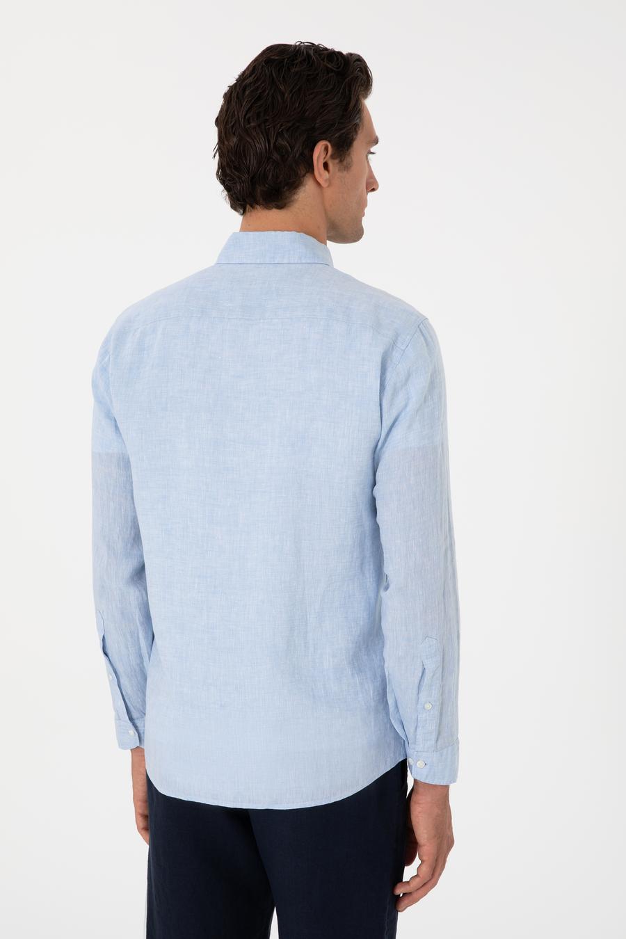 Mavi Regular Fit %100 Keten Gömlek - 50303617344