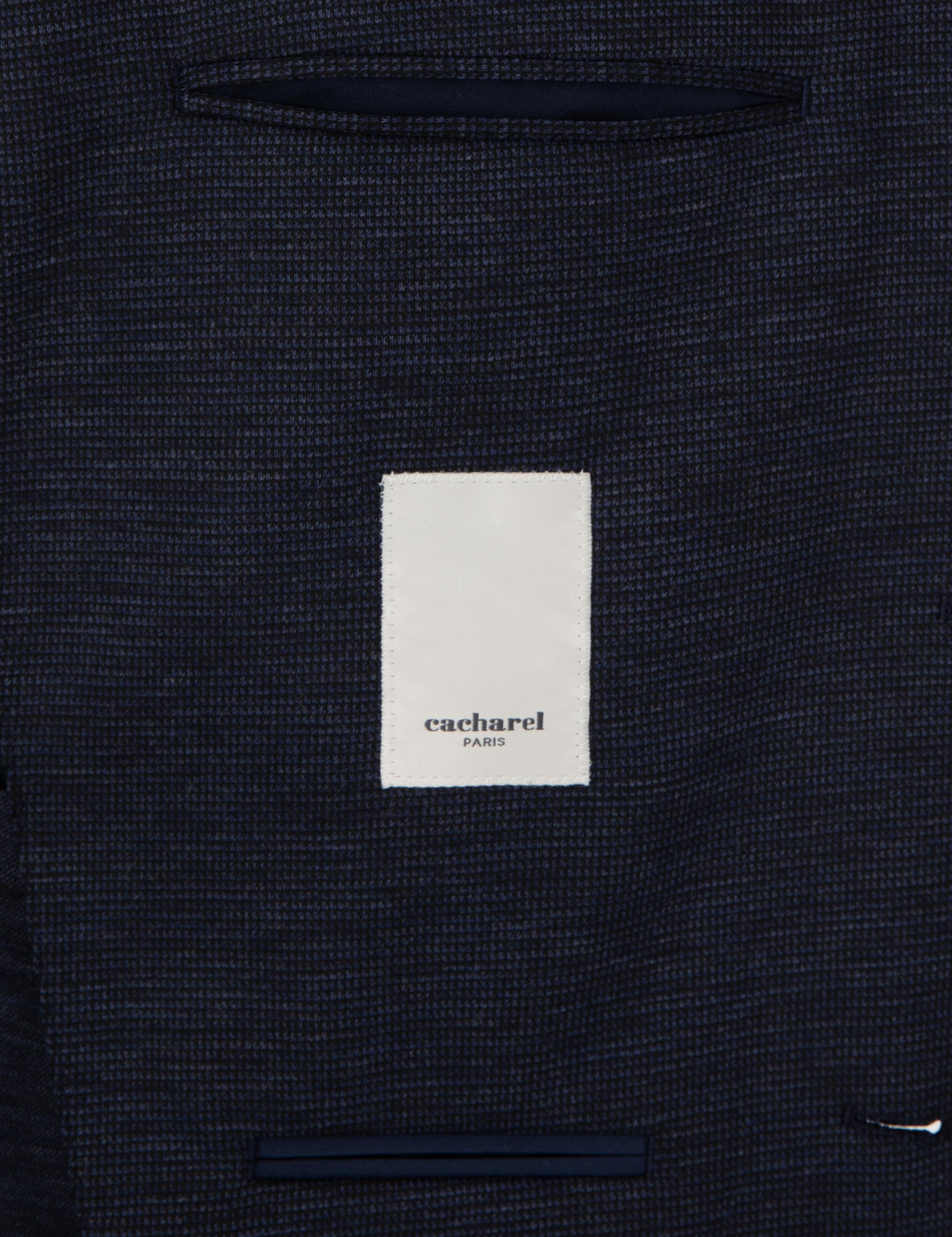 Lacivert Slim Fit Mikro Desen Yün Karışımlı Takım Elbise - 50307706006