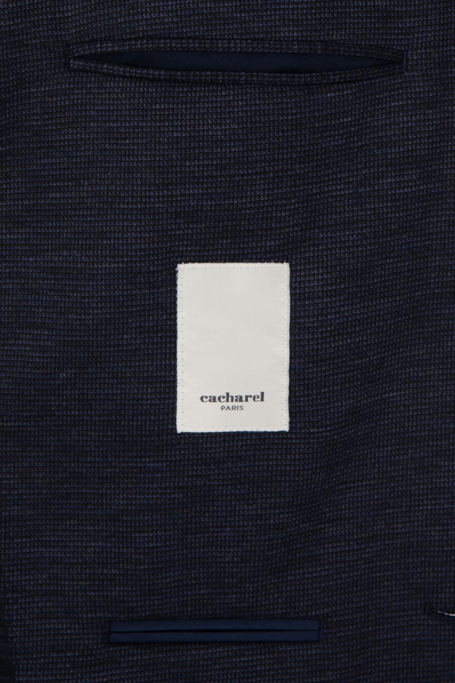 Lacivert Slim Fit Mikro Desen Yün Karışımlı Takım Elbise - 50307706006