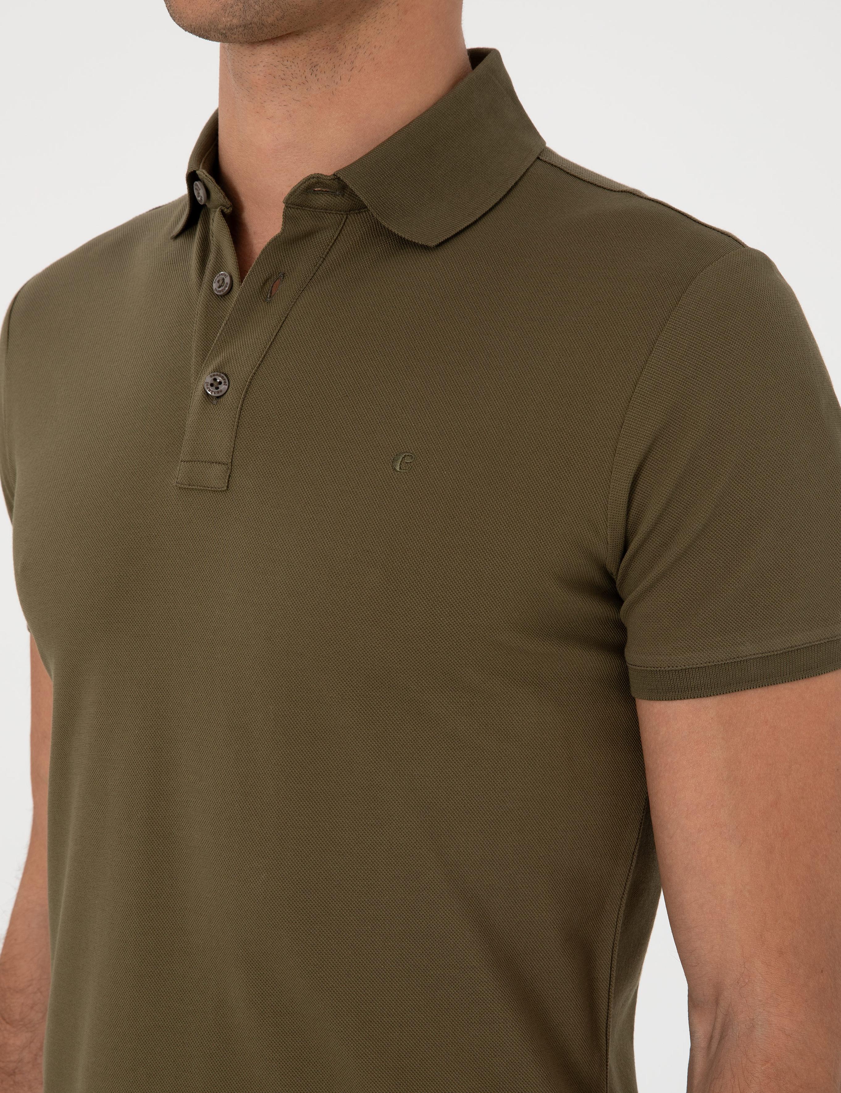 Haki Slim Fit %100 Pamuk Polo Yaka T-shirt - 50300934073