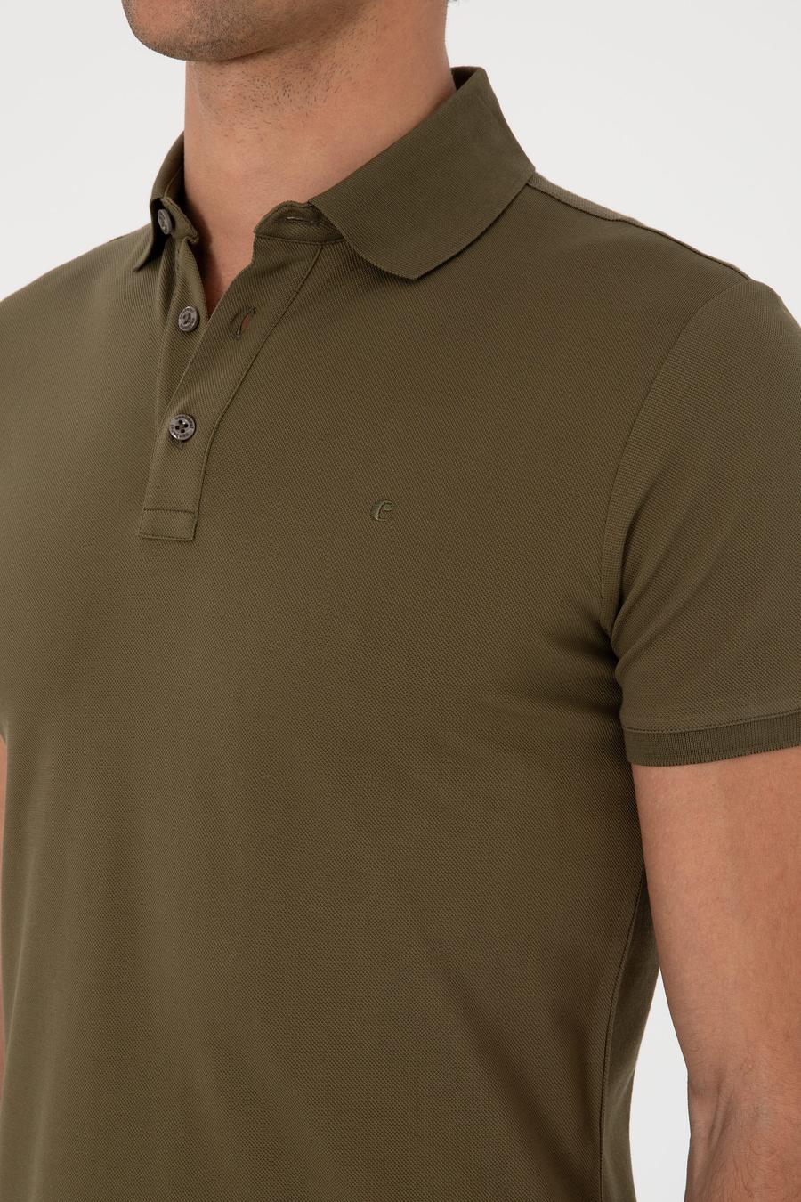 Haki Slim Fit %100 Pamuk Polo Yaka T-shirt - 50300934073